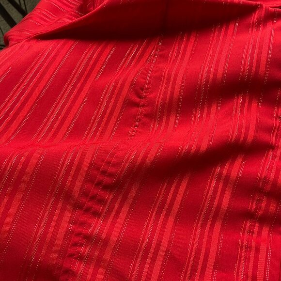 Maggie Barnes Womens Sz 3X Top Blouse Shirt Red Striped Button-Up Metallic - Picture 7 of 12
